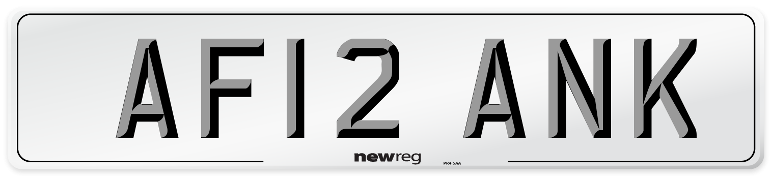 AF12 ANK Number Plate from New Reg